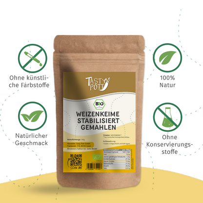 Bio Weizenkeime stabilisiert gemahlen ab 1kg von Tasty Pott