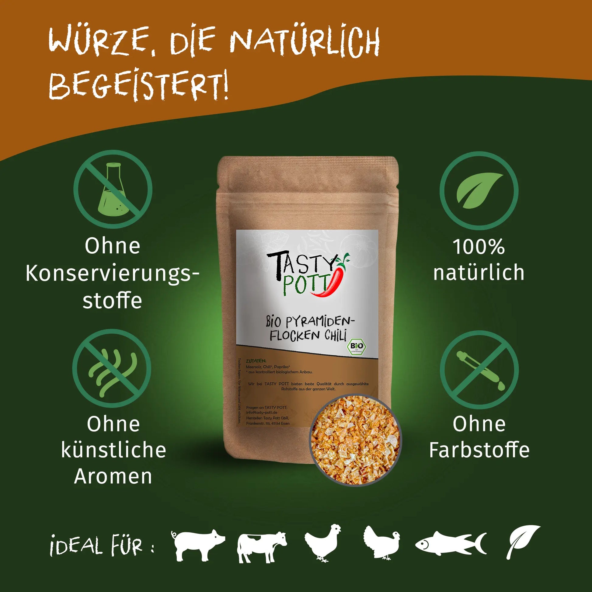 Bio Chili Salz Pyramidenflocken - Tasty Pott - Tasty Pott