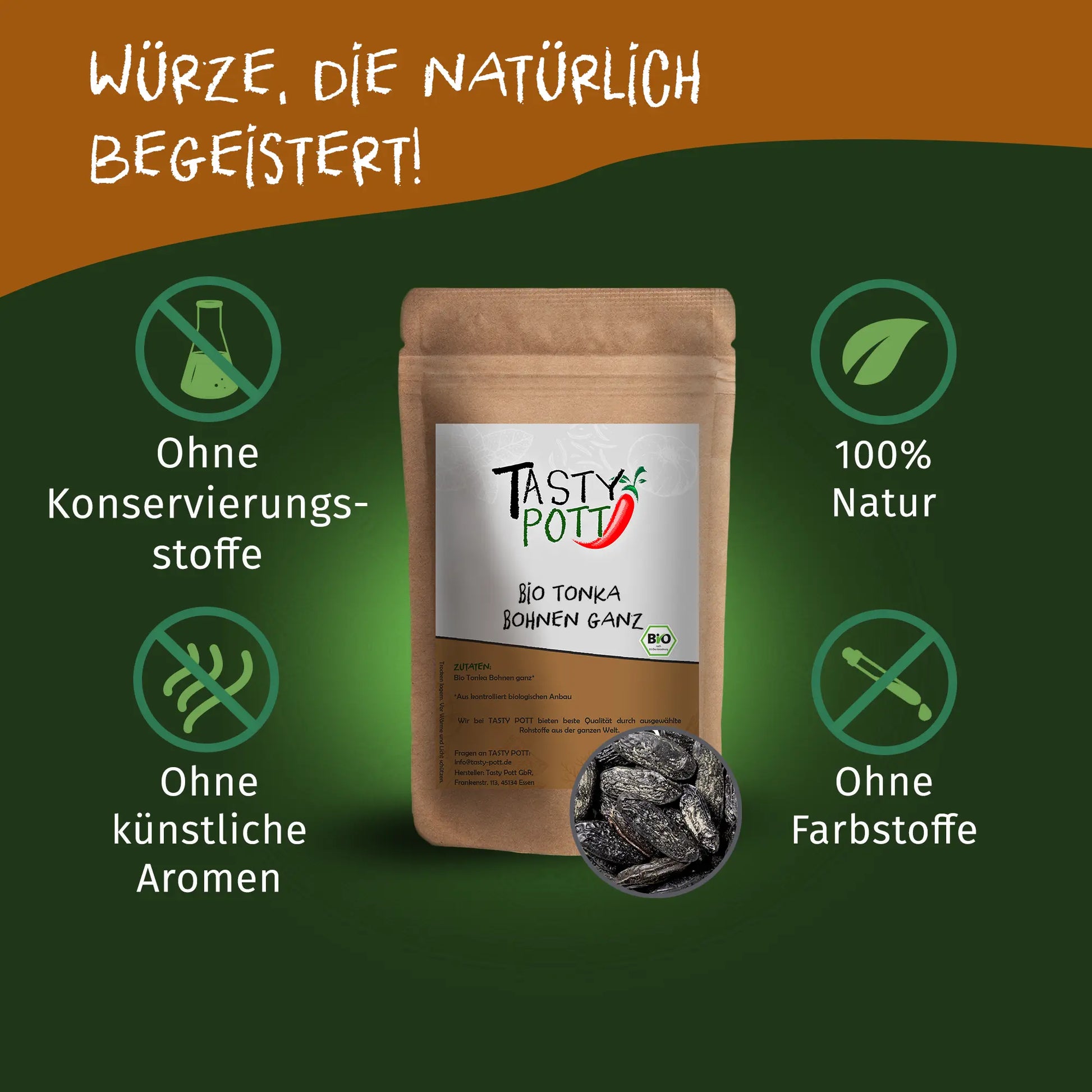 Bio Tonka Bohnen - 70g Dose von Tasty Pott Tasty Pott