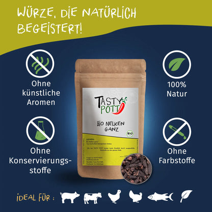 Tasty Pott Bio Nelken - Ganze Gewürznelken Nachfüllbeutel Tasty Pott
