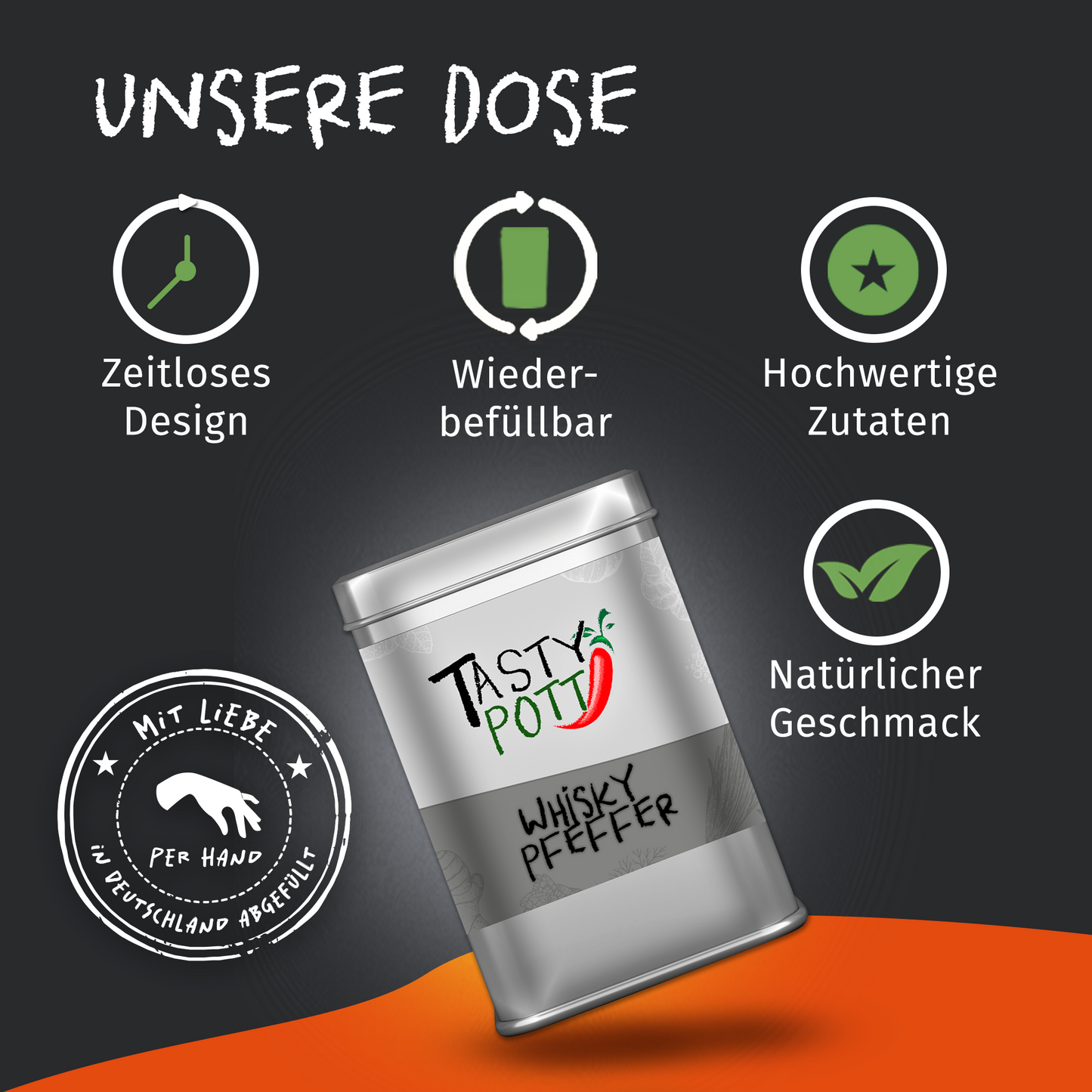 Whisky Pfeffer - 50g Dose von Tasty Pott