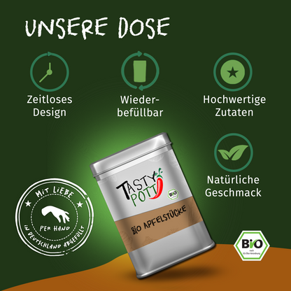 Bio Apfelstücke 60g - Kleine Fruchtstücke von Tasty Pott