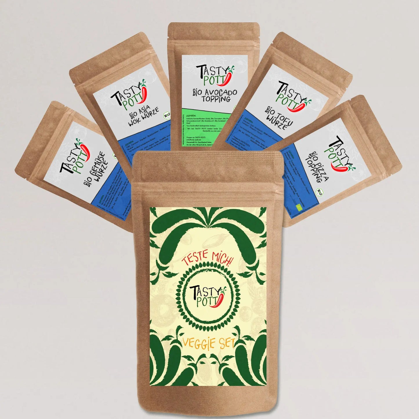 Tasty Pott Bio Veggie Set 5x30g – Gewürzmischungen - Tasty Pott