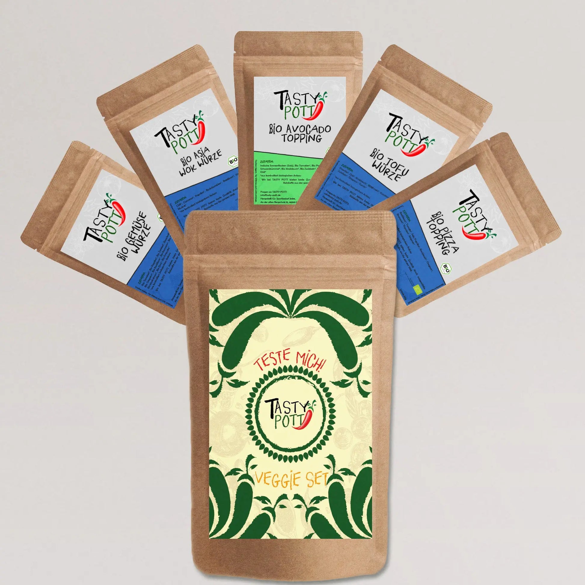 Tasty Pott Bio Veggie Set 5x30g – Gewürzmischungen - Tasty Pott