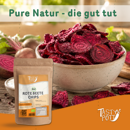 Bio Rote Beete Chips ab 200g von Tasty Pott