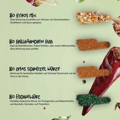 Gewürz Set No. 7 Bio | Fleischgewürze + Schürze | Tasty Pott Tasty Pott