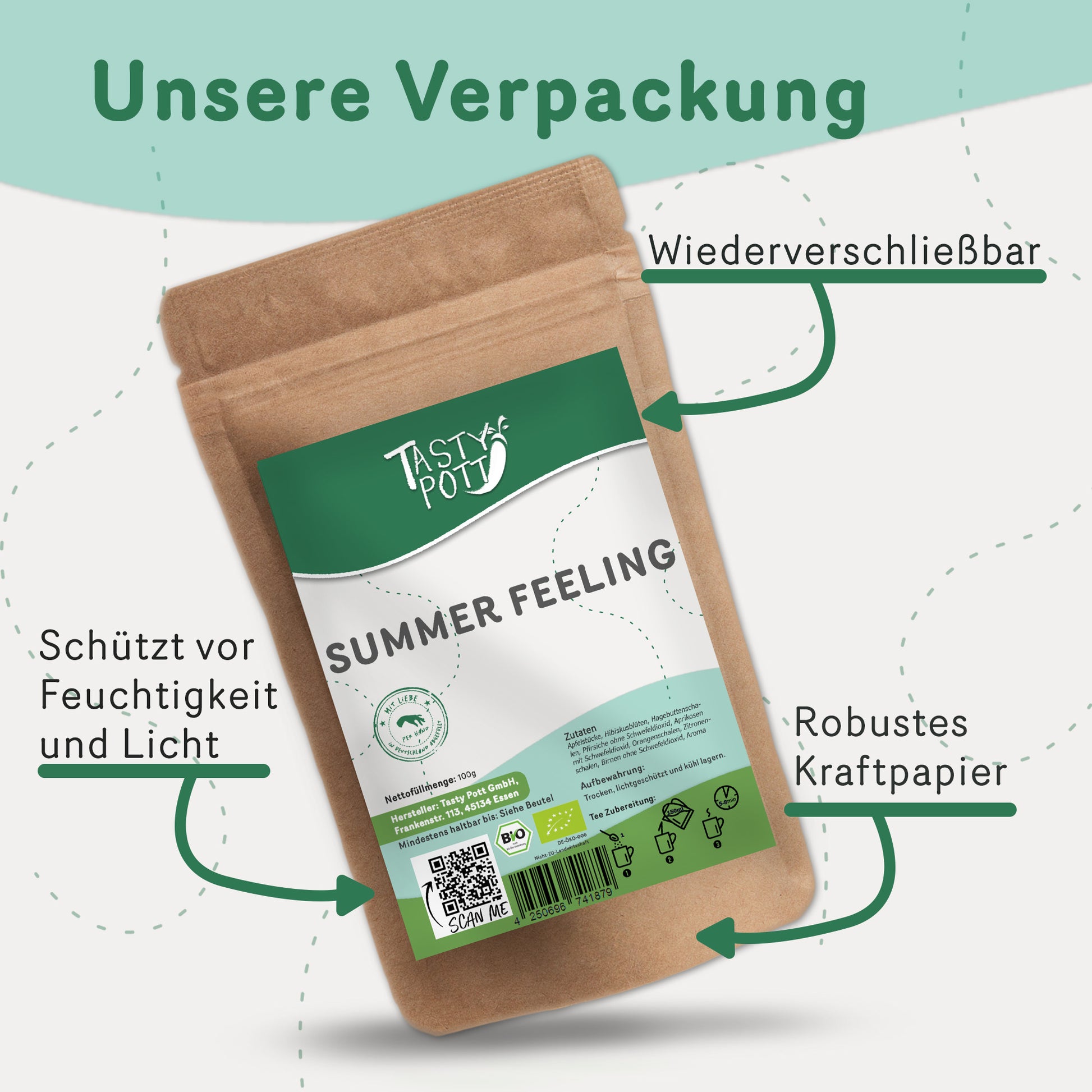 Tasty Pott Summer Feeling Tee - Fruchtiger Sommertee - 80g Dose — Abbildung 5