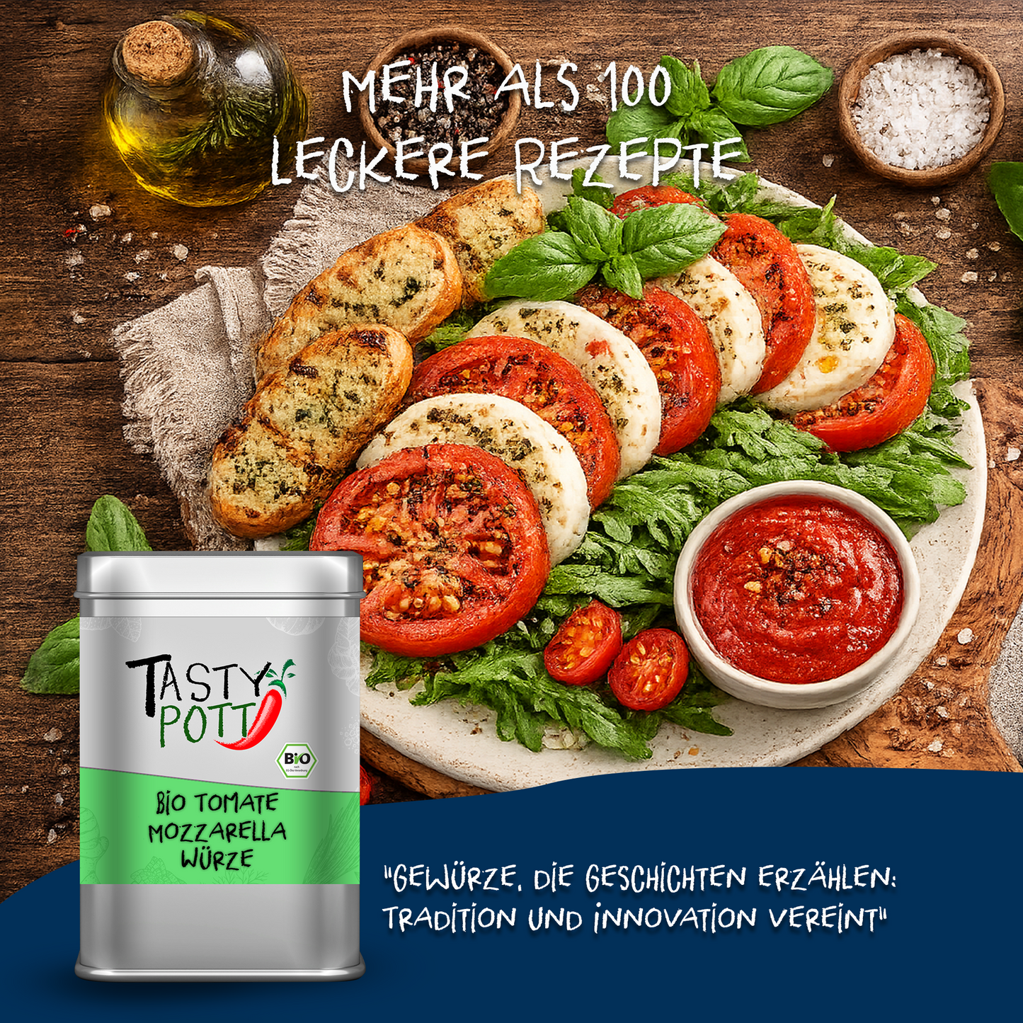 Bio Tomate Mozzarella Gewürz – ab 30g Beutel