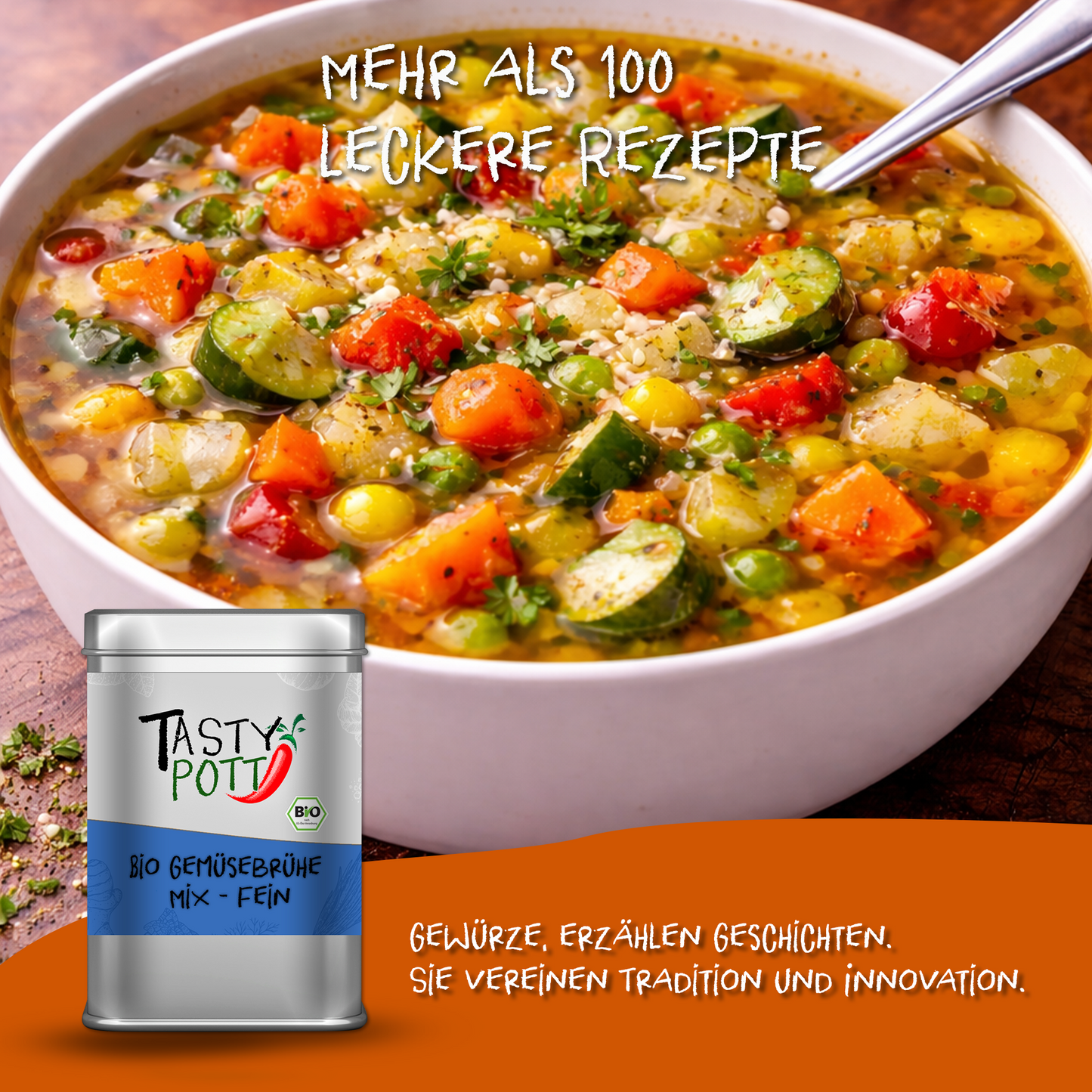 Bio Gemüsebrühe - fein - Im Beutel ab 30g von Tasty Pott