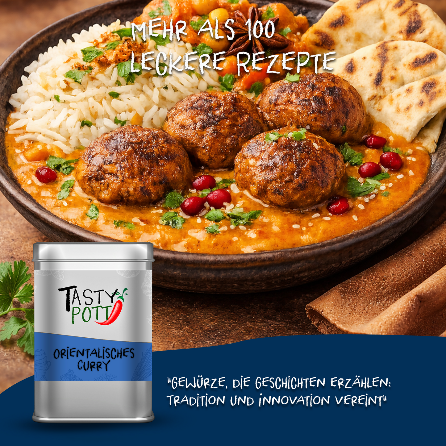 Orientalisches Curry - Currymischung - 75g Dose von Tasty Pott