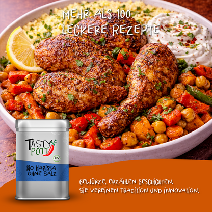 Bio Harissa ohne Salz im Beutel ab 30g von Tasty Pott