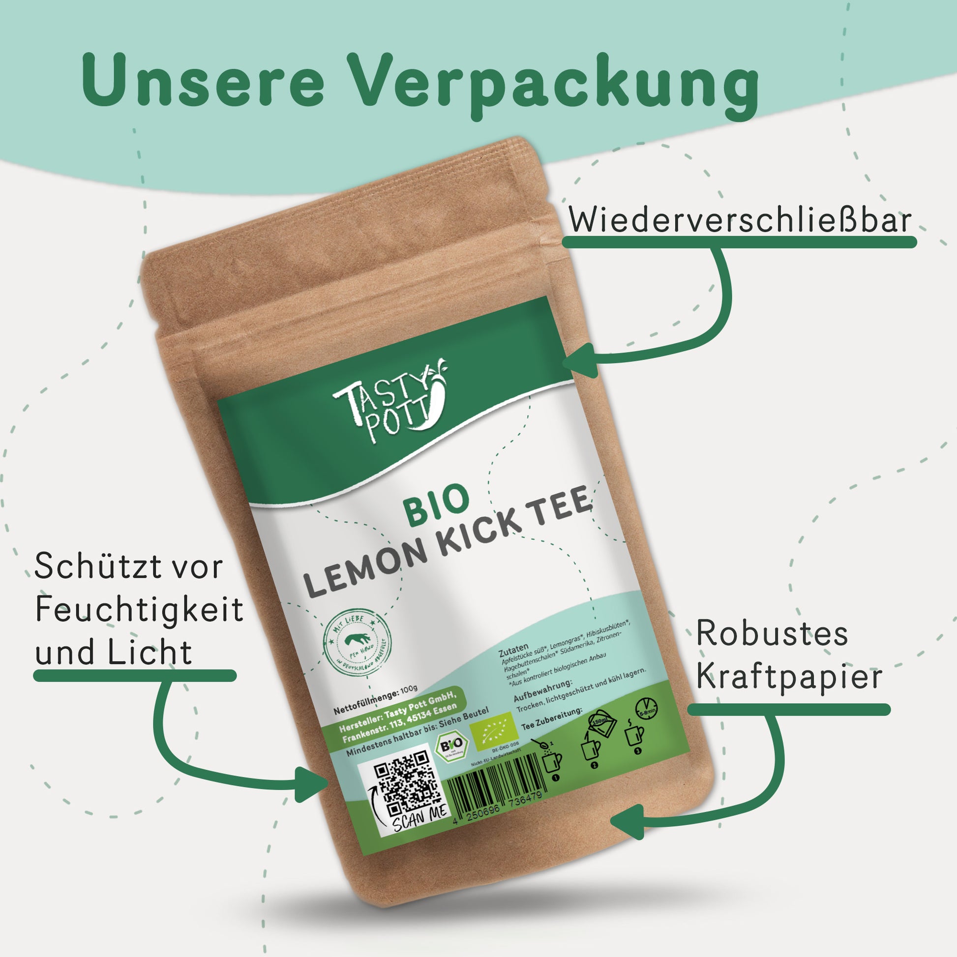 Bio Zitronengras Tee "Lemon Kick" - 20g Dose von Tasty Pott — Abbildung 5