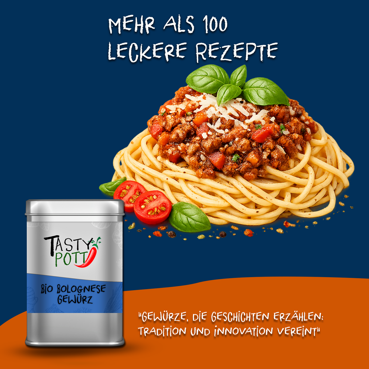 Bio Bolognese Gewürz 80g Dose von Tasty Pott