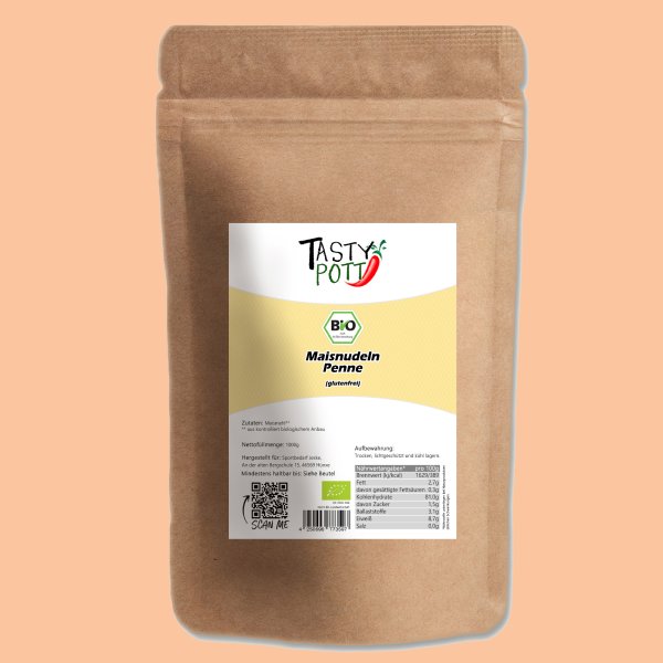 Tasty Pott Bio Maisnudeln Penne Nudeln 1000g