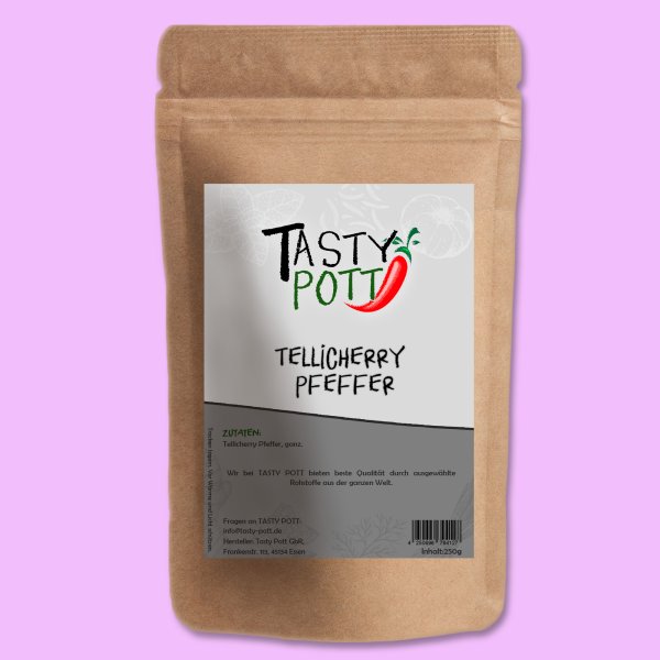 Tasty Pott Tellicherry Pfeffer ganz Nachfüllbeutel 250g